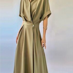 Elegant Olive Green Women's Dress